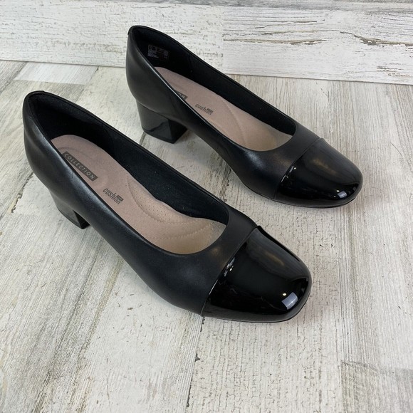 Clarks Shoes - New- Clarks Marilyn Sara Black Pumps Cap Toe Size 10 (7126513)